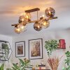 Ripoll ceiling light, globe light gold, black, 8-light sources