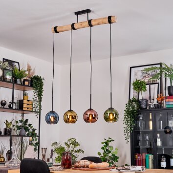 Koyoto hanging light, globe light, pendant light Ecru, black, 4-light sources