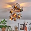 Ripoll ceiling light, globe light gold, black, 8-light sources