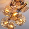 Ripoll ceiling light, globe light gold, black, 8-light sources