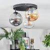 Gastor ceiling light, globe light 30 cm Amber, clear, Smoke-coloured, 3-light sources