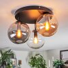 Gastor ceiling light, globe light 30 cm Amber, clear, Smoke-coloured, 3-light sources