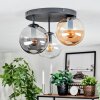 Gastor ceiling light, globe light 30 cm Amber, clear, Smoke-coloured, 3-light sources