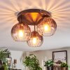 Koyoto ceiling light, globe light 30 cm clear, Smoke-coloured, 3-light sources