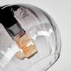 Koyoto ceiling light, globe light 30 cm clear, Smoke-coloured, 3-light sources