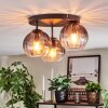 Koyoto ceiling light, globe light 30 cm clear, Smoke-coloured, 3-light sources