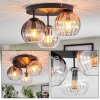 Koyoto ceiling light, globe light 30 cm Amber, clear, Smoke-coloured, 3-light sources