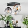 Koyoto ceiling light, globe light 30 cm Amber, clear, Smoke-coloured, 3-light sources