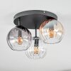 Koyoto ceiling light, globe light 30 cm Amber, clear, Smoke-coloured, 3-light sources