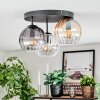 Koyoto ceiling light, globe light 30 cm Amber, clear, Smoke-coloured, 3-light sources