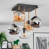 Koyoto ceiling light, globe light gold, black, 5-light sources