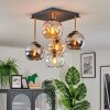 Koyoto ceiling light, globe light gold, black, 5-light sources
