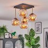 Koyoto ceiling light, globe light gold, black, 5-light sources