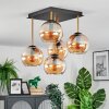 Koyoto ceiling light, globe light gold, black, 5-light sources