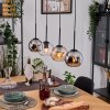 Koyoto hanging light, globe light, pendant light Ecru, black, 4-light sources