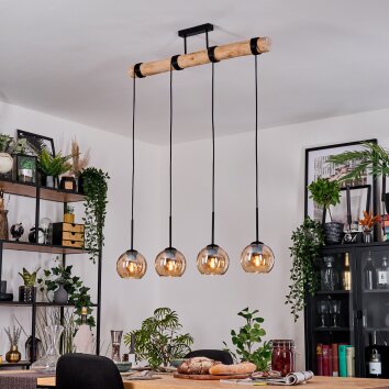 Koyoto hanging light, globe light, pendant light Ecru, black, 4-light sources
