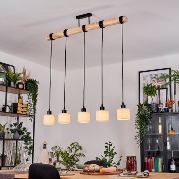 Bassagoda hanging light, pendant light Ecru, black, 5-light sources
