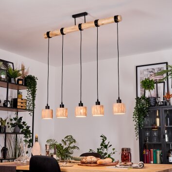 Granja hanging light, pendant light Ecru, black, 5-light sources