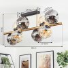 Ripoll ceiling light, globe light gold, black, 8-light sources