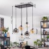 Ripoll hanging light, globe light, pendant light Amber, clear, Smoke-coloured, 6-light sources