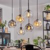 Ripoll hanging light, globe light, pendant light Amber, clear, Smoke-coloured, 6-light sources