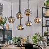 Ripoll hanging light, globe light, pendant light Smoke-coloured, 6-light sources