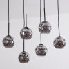 Ripoll hanging light, globe light, pendant light Smoke-coloured, 6-light sources