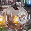 Ripoll hanging light, globe light, pendant light Amber, Smoke-coloured, 6-light sources