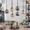 Ripoll hanging light, globe light, pendant light Amber, Smoke-coloured, 6-light sources