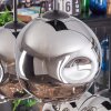 Ripoll hanging light, globe light, pendant light chrome, Smoke-coloured, 6-light sources