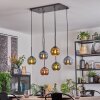 Koyoto hanging light, globe light, pendant light blue, gold, green, coppery, 6-light sources
