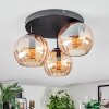 Koyoto ceiling light, globe light 30 cm Amber, 3-light sources
