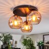 Koyoto ceiling light, globe light 30 cm Amber, 3-light sources
