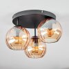 Koyoto ceiling light, globe light 30 cm Amber, 3-light sources