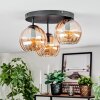 Koyoto ceiling light, globe light 30 cm Amber, 3-light sources