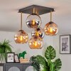 Koyoto ceiling light, globe light gold, black, 5-light sources