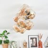 Ripoll ceiling light, globe light gold, black, 8-light sources