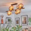 Ripoll ceiling light, globe light gold, black, 8-light sources