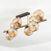 Ripoll ceiling light, globe light gold, black, 8-light sources