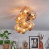 Ripoll ceiling light, globe light gold, black, 8-light sources