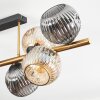 Ripoll ceiling light, globe light gold, black, 8-light sources