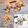 Ripoll ceiling light, globe light gold, black, 8-light sources