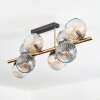 Ripoll ceiling light, globe light gold, black, 8-light sources