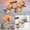 Ripoll ceiling light, globe light gold, black, 8-light sources