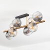 Ripoll ceiling light, globe light gold, black, 8-light sources