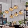 Ripoll hanging light, globe light, pendant light Amber, clear, 6-light sources