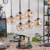 Ripoll hanging light, globe light, pendant light Amber, clear, 6-light sources
