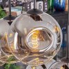 Ripoll hanging light, globe light, pendant light chrome, clear, Smoke-coloured, 6-light sources