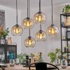 Koyoto hanging light, globe light, pendant light Amber, clear, 6-light sources