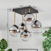 Gastor ceiling light, globe light gold, black, 5-light sources